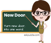 Turn new door, into one word puzzle answer